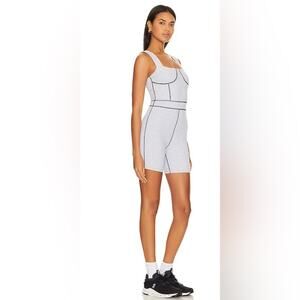 WeWoreWhat Activewear Corset Bodysuit Light Heather Grey Women's Large NWT